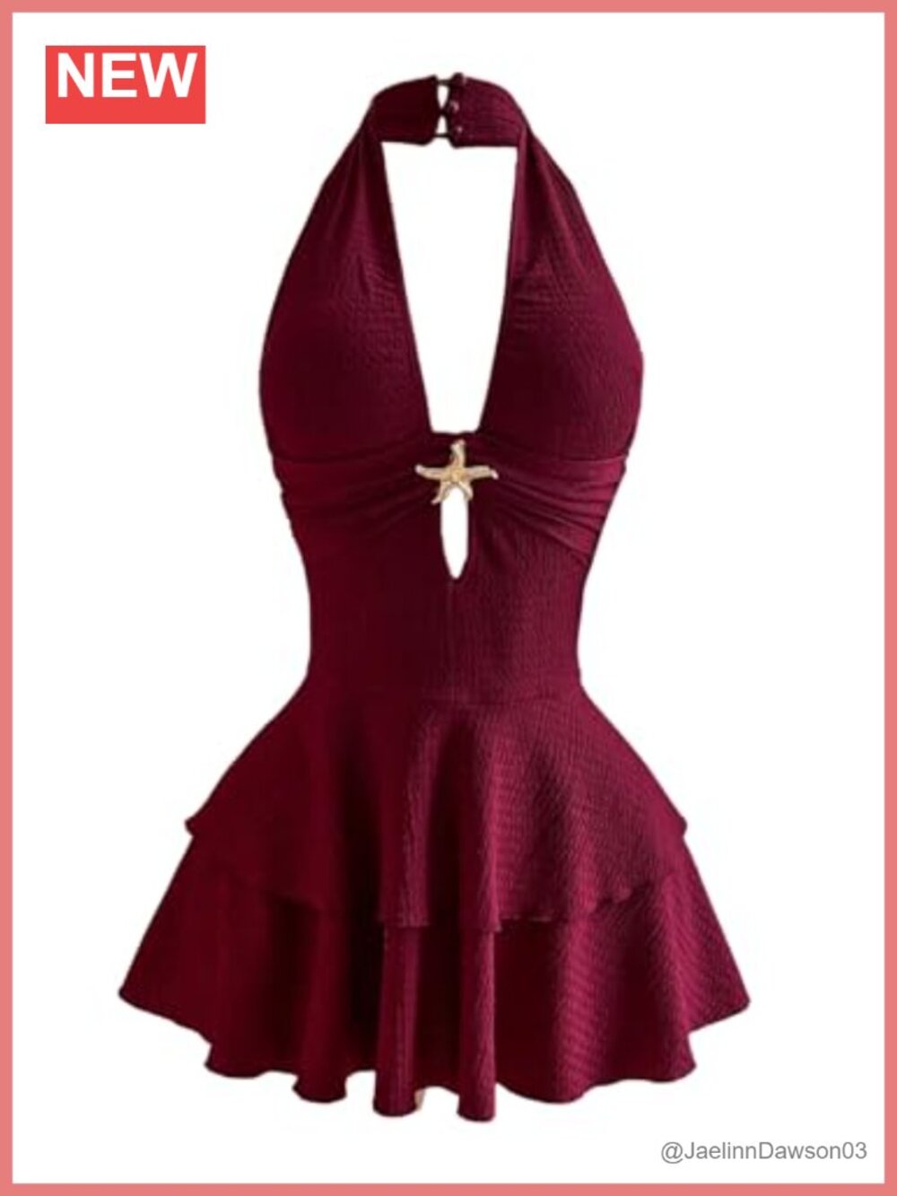 Women's Drop Waist Halter Mini Dress Backless Ruffle Party